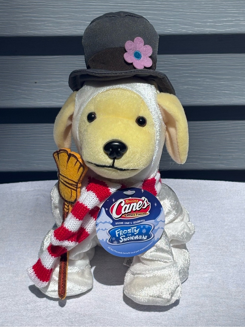 2018 limited edition Raising Cane's "Frosty the Snowman" Plush Puppy